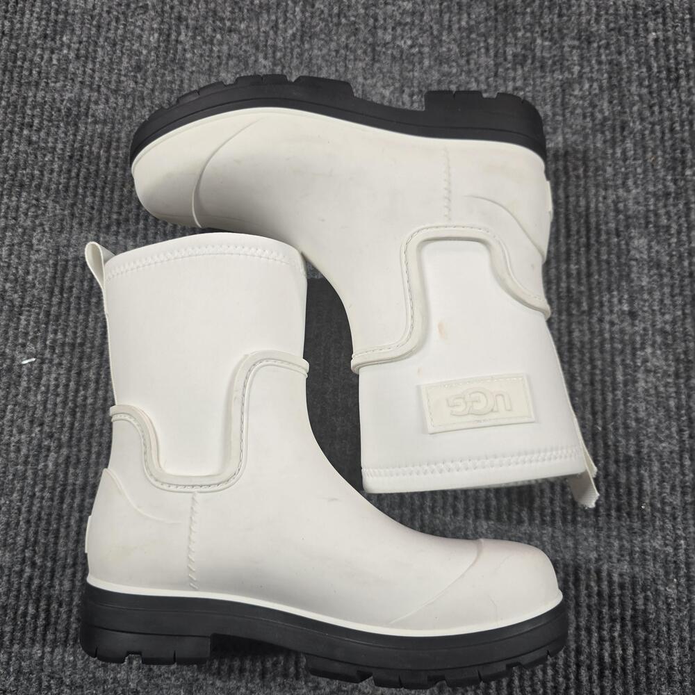 UGG Boots Womens Size 7 White Rubber Droplet Mid Rain Waterproof Lug 1143813